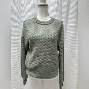 Abercrombie & Fitch Textured Knit Sweater in Sage